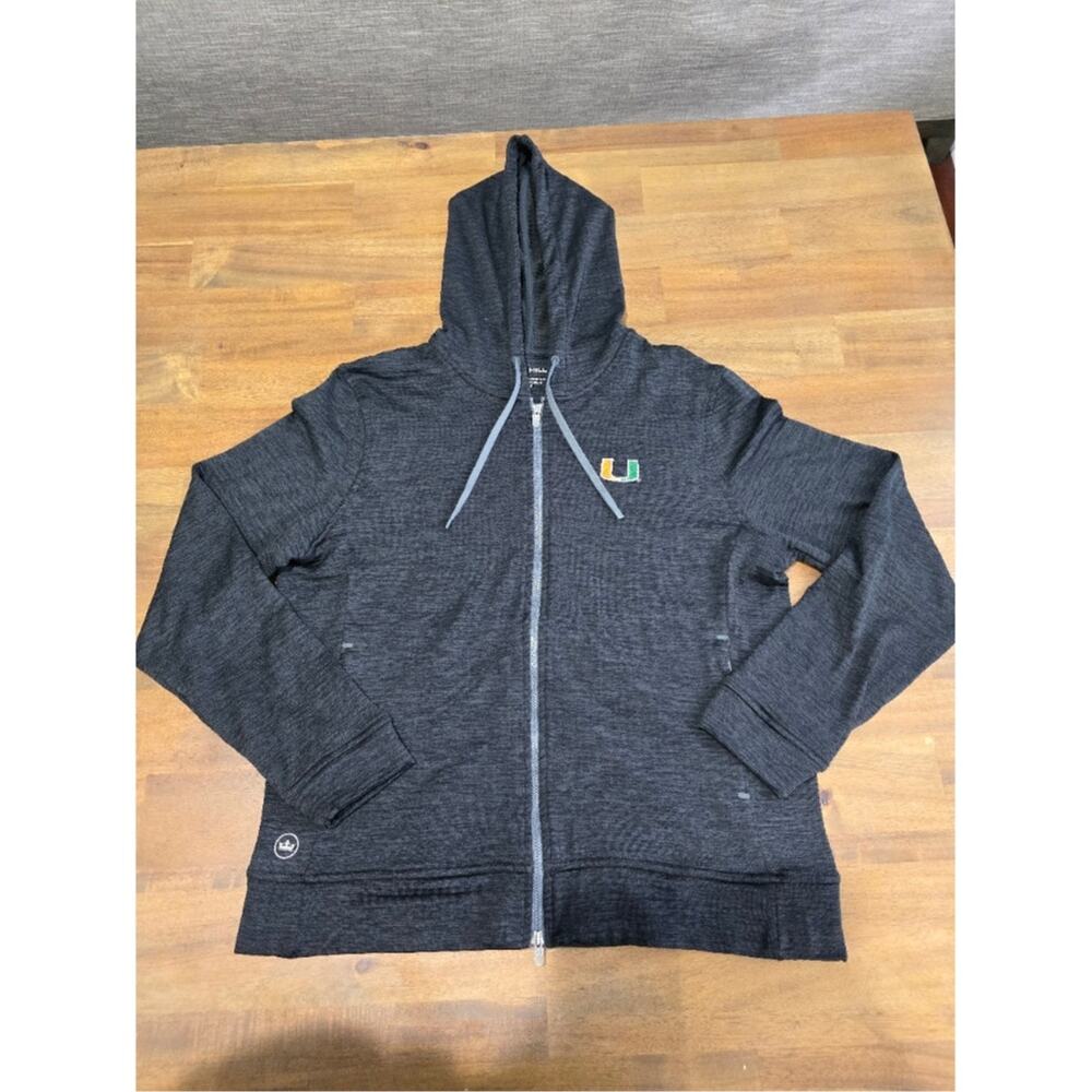 Peter Millar University of Miami Hurricanes Performance Full-Zip Hoodie Womans L